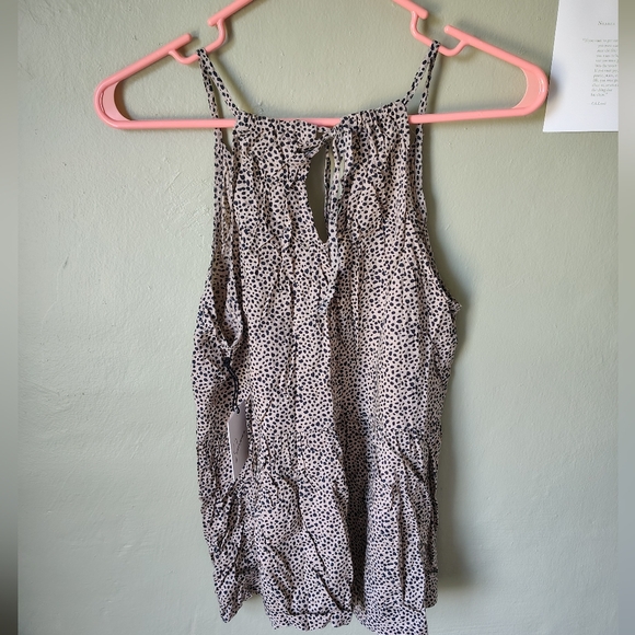*5 for $25*NWT Japna Women's Med Cheetah Print Spaghetti Strap Halter Peplum Top - Picture 9 of 15